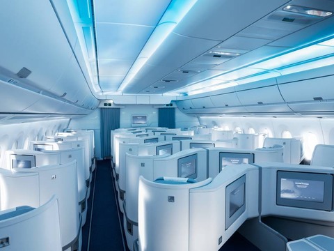 Finnair A350 business class cabin, boarding_78